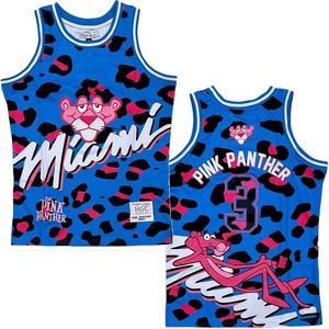 Pink Panther Leopard Miami Men's Headgear Classics Embroidered Basketball Jersey